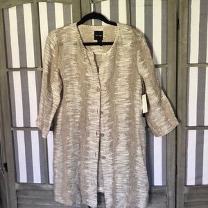 NIC + ZOE Linen Jacket Sand Ripple Medium New